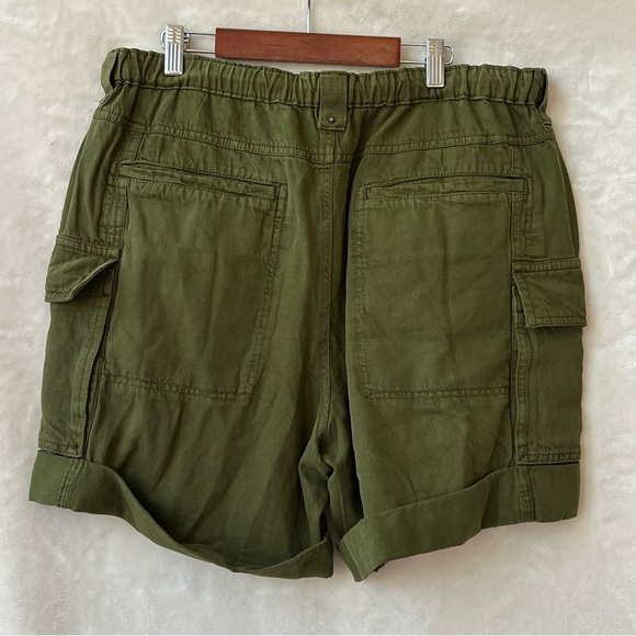 NEW Size Large Free People Frankie Washed Garden Snake Green Slouchy Tie Shorts - Picture 6 of 9